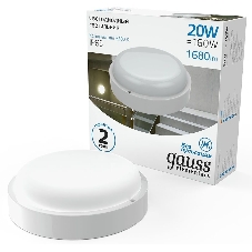 Светильник ЖКХ Elementary круг 20W 1680lm 6500K 160-260V IP65 D175*52мм белый LED