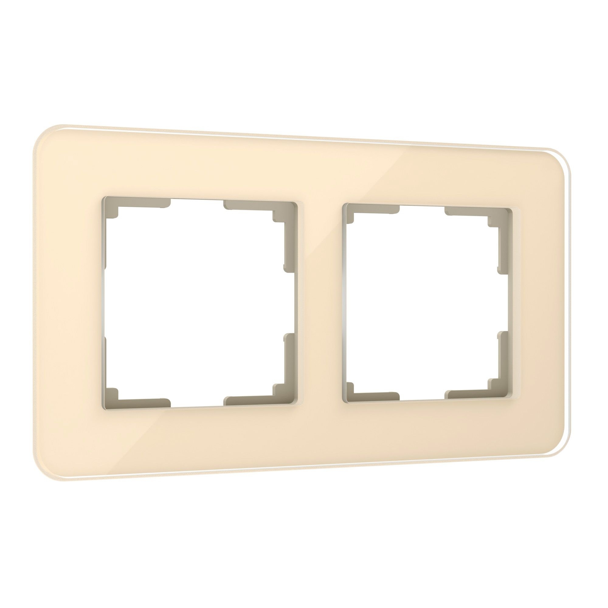 Рамка на 2 поста Elite (айвори, стекло) W0022443