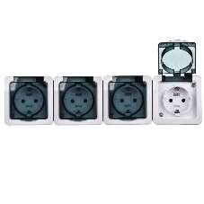 Розетка IEK ERMP42-K03-16-54-EC РСб24-3-ГПБд роз 4м с з/к о/у IP54 (дымчатый) ГЕРМЕС PLUS