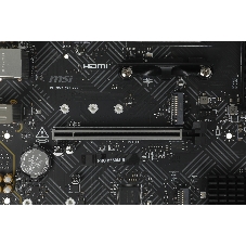 Материнская плата MSI PRO B550M-B, AM4, AMD B550, 2xDDR4 (до 64 ГБ), 4xSATA, 2xM.2 (PCIe 4.0/3.0), 1xPCIe 4.0 x16, 1xPCIe x1, 1xHDMI, 1xDP, 1x1Gb LAN, 4xUSB-A 5Gbps, 2xUSB-A 2.0, 1xPS/2, 3x3.5 мм, 7.1, чёрный, mATX