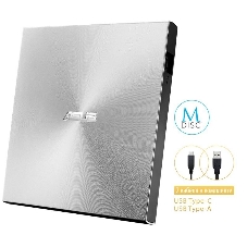 Оптический привод DVD-RW Asus SDRW-08U9M-U серебристый USB slim ultra slim M-Disk Mac внешний RTL