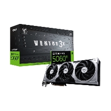 Видеокарта MSI RTX 5060 TI 8G VENTUS 3X OC, NVIDIA RTX 5060 Ti, 8 ГБ GDDR7, 128 бит, PCI-e 5.0, 1xHDMI, 3xDP, 2602 МГц