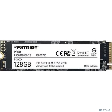Накопитель SSD Patriot P300, 128Gb, PCIe 3.0 x4, M.2 2280, NVMe, R/W 1600/600