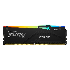 Оперативная память Kingston Fury Beast, DDR5, 32GB (1x32GB), 5600MHz, CL40, DIMM, с радиатором, RGB, черный