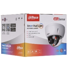 Уличная купольная IP-видеокамера Dahua DH-IPC-HDBW2449EP-S-IL-0280B Smart Dual Light с ИИ 4Мп, 1/2.9” CMOS, объектив 2.8мм, видеоаналитика, ИК до 30м, LED до 30м, IP67, корпус: металл
