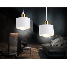 Светильник Ambrella light TR8112 WH/BS белый/латунь E27 max 40W D120*940