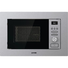 Микроволновая печь встраиваемая Gorenje BMI201AG1X нержавеющая сталь, 20 л, 800 Вт, переключатели - поворотный механизм/кнопки