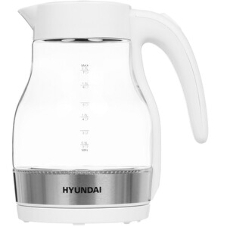 Чайник электрический Hyundai HYK-G3802 1.7 л, 2200 Вт, белый/серебристый (корпус: стекло)