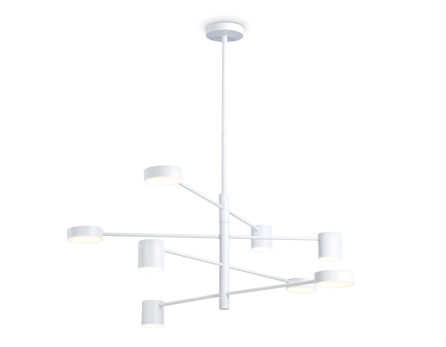 Подвесной светодиодный светильник Ambrella light FL51688/8 WH белый 3000K/4200K/6400K 48W D900*1000 (Без ПДУ)