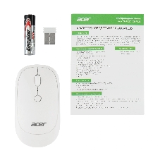 Мышь беспроводная Acer OMR138 белый, 1600 dpi, радиоканал, USB, кнопки - 4