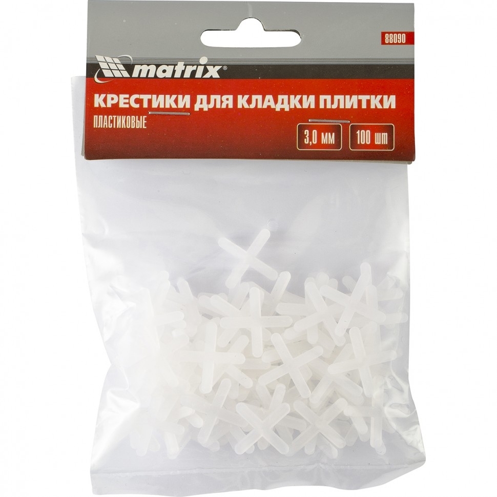 Крестики Matrix, 3,0 мм, для кладки плитки, 100 шт.