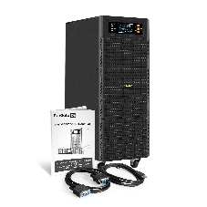 Источник бесперебойного питания On-line ExeGate PowerExpert TL-575-6kVA.240V.LCD.AVR.T.USB.RS232.SNMP 6000VA/6000W, On-Line, PF=1, LCD, клеммы, RS232, USB, SNMP-slot, встроенные батареи 12V 7.2Ah -20шт, возможность подключения до 4 внешних батарейных блоков 240В, Tower, металлический корпус на колесиках, черный