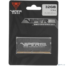 Оперативная память Patriot Steel Series, DDR4, 32GB (1x32 GB), 3200 MHz, CL22, радиатор, черный, SO-DIMM