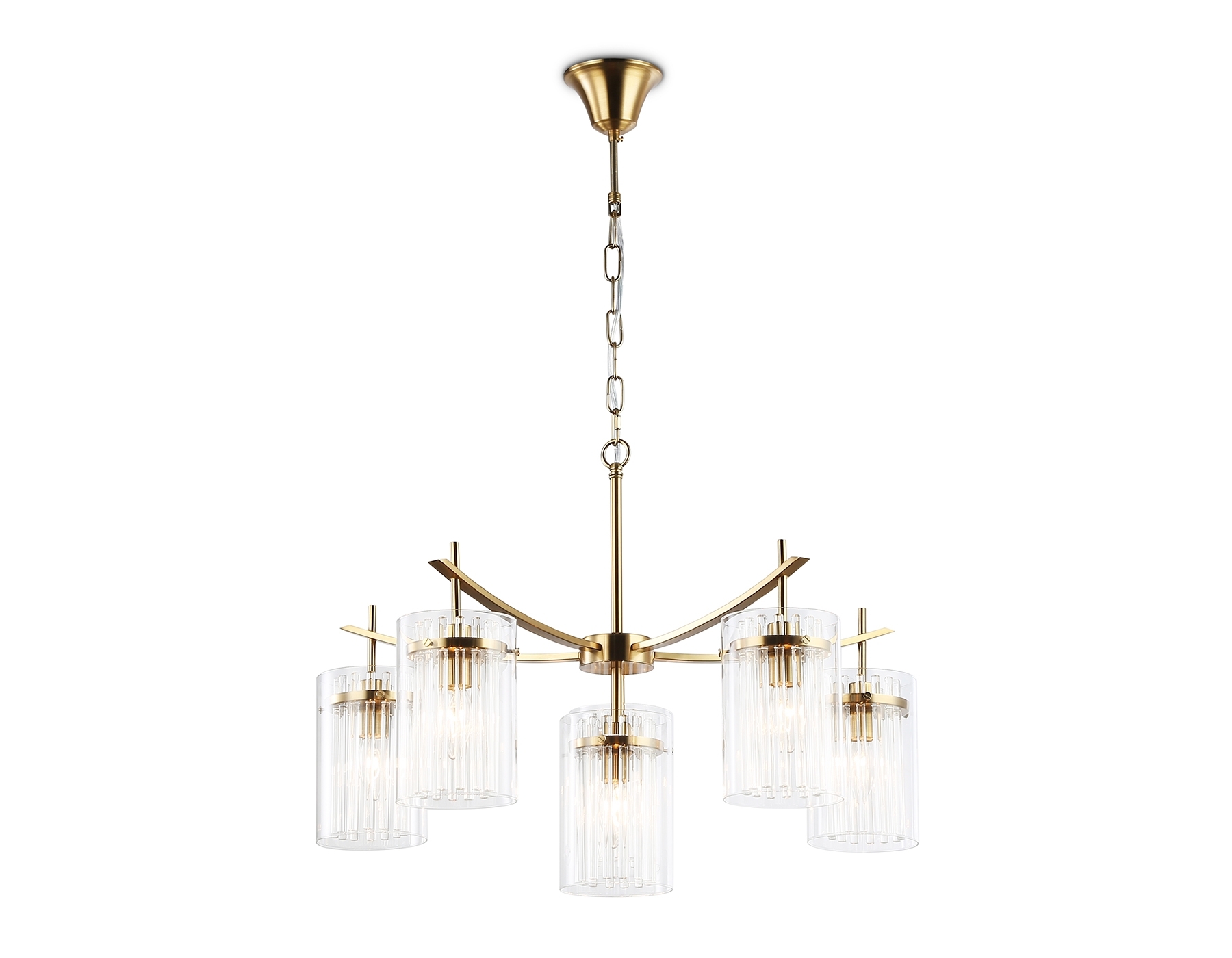 Люстра Ambrella light LH56031/5+1 BS/CL латунь/прозрачный E14*6 max 40W D680*1200