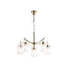 Люстра Ambrella light LH56031/5+1 BS/CL латунь/прозрачный E14*6 max 40W D680*1200