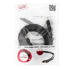 Кабель Cablexpert HDMI CC-HDMI4F-6, 19M/19M, v2.0, медь, позол.разъемы, экран, плоский кабель, 1.8м, черный, пакет