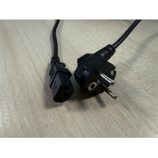 Кабель Кабель питания Schuko-C13, 3x0.5мм2, 6A, с заземлением, 1.8м