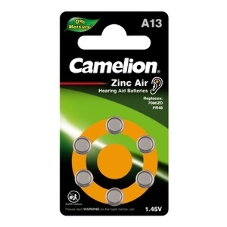 Батарейка для слуховых аппаратов Camelion ZA13 BL-6 Mercury Free (0%Hg), 1.4 V,280mAh)