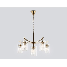 Люстра Ambrella light LH56031/5+1 BS/CL латунь/прозрачный E14*6 max 40W D680*1200