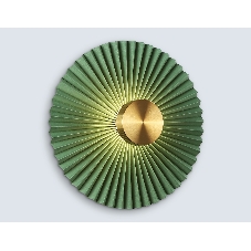 Настенный светильник Ambrella light LH72649 BK/GR латунь/зеленый 6W 3000K D300*100