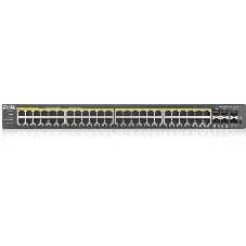 Коммутатор гибридный L2 PoE+ Zyxel NebulaFlex Pro GS2220-50HP, rack 19