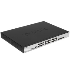 Коммутатор D-Link DGS-1510-28X, 24×1 Гбит/с + 4×10 Гбит/с SFP+, управляемый