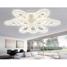 Потолочный светодиодный светильник FA8933/6+3 WH/CH белый/хром 255W 3000K-6400K 740*660*120 (ПДУ РАДИО 2.4G)
