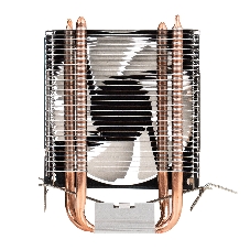 Кулер ExeGate Wizard EXX200-PWM.RGB (Al+Cu, 2 тепл.трубки, LGA775/1150/1151/1155/1156/1200/1700/1851/AM2/AM2+/AM3/AM3+/AM4/AM5/FM1/FM2/754/939/940, TDP 95W, Fan 90мм, PWM, 800-2400RPM, Hydro bearing, 4pin, 11-24db, 305г, RGB подсветка, с термопастой, на защелках, RTL)