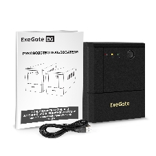 Источник бесперебойного питания ExeGate SpecialPro UNB-1000.LED.AVR.8C13.USB (1000VA/700W, LED, AVR, 8*C13, USB, батарея 12V 7.2Ah - 2 шт., металлический корпус, Black)
