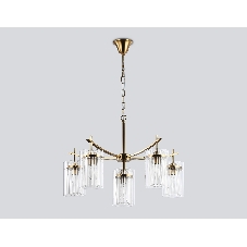 Люстра Ambrella light LH56031/5+1 BS/CL латунь/прозрачный E14*6 max 40W D680*1200