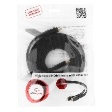 Кабель Cablexpert HDMI CC-HDMI4F-10, 19M/19M, v2.0, медь, позол.разъемы, экран, плоский кабель, 3м, черный, пакет