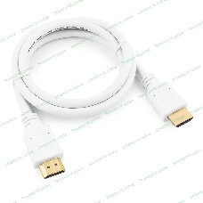 Кабель Cablexpert HDMI CC-HDMI4-W-1M, 19M/19M, v2.0, медь, позол.разъемы, экран, 1м, белый, пакет
