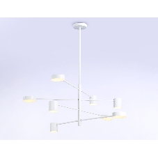 Подвесной светодиодный светильник Ambrella light FL51688/8 WH белый 3000K/4200K/6400K 48W D900*1000 (Без ПДУ)