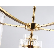 Люстра Ambrella light LH56031/5+1 BS/CL латунь/прозрачный E14*6 max 40W D680*1200