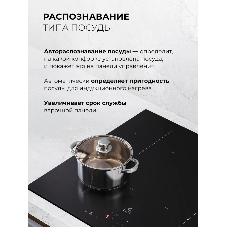 Индукционная варочная поверхность Lex Hi-Tech EVI 6040B I BL, 4 конфорки, стеклокерамика, 7200 Вт