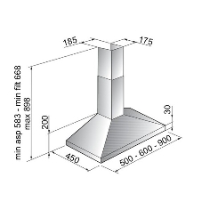 Вытяжка встраиваемая Zigmund & Shtain K 018.5 B черный, 50 см, 660 куб. м/ч, 58.6 дБ