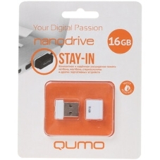 Флешка USB QUMO 16Gb, NANO QM16GUD-NANO-W белый