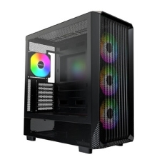 Компьютерный корпус Montech X5 черный без БП ATX 4x120мм 1xUSB2.0 1xUSB3.0 audio bott PSU