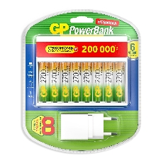 Аккумулятор + зарядное устройство GP PowerBank 270AAHC/CPBXL-2CR8 AA NiMH 2700mAh (8шт) блистер