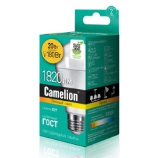 Лампа cветодиодная Camelion LED20-A65/830/E27 20Вт 220В 13164