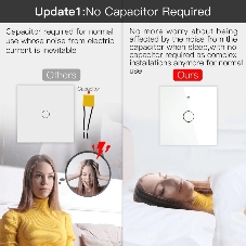 Выключатель MOES Gang Smart Switch Sensor w/o grounding ZS-EU1, Zigbee, 100-240 В