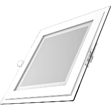 Светильник Glass кв 18W 1390lm 3000K 220-240V IP20 монт Ø155х155 200x200x30 с дек стек LED