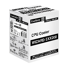Кулер ExeGate Wizard EXX200-PWM.RGB (Al+Cu, 2 тепл.трубки, LGA775/1150/1151/1155/1156/1200/1700/1851/AM2/AM2+/AM3/AM3+/AM4/AM5/FM1/FM2/754/939/940, TDP 95W, Fan 90мм, PWM, 800-2400RPM, Hydro bearing, 4pin, 11-24db, 305г, RGB подсветка, с термопастой, на защелках, RTL)