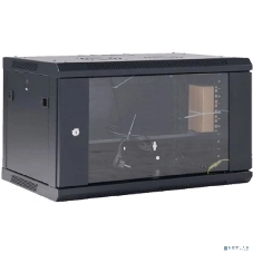Шкаф коммутационный Rexant настенный 9U 400x542 мм пер. дв. стекл черный