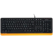 Клавиатура проводная A4Tech Fstyler FK10, USB, черный/оранжевый