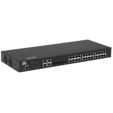 Коммутатор управляемый GIGALINK GL-SW-G201-28SC - L2++ Stack, 16*1000Base-X SFP, 8*комбо 100/1000Base-T/SFP, 4*1/10 Гбит/с SFP+, 1 RJ45 консольный порт, 1U 19