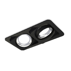 Комплект встраиваемого светильника Ambrella light XC7664002 SBK/PSL черный песок/серебро полированное MR16 GU5.3 (C7664, N7023)