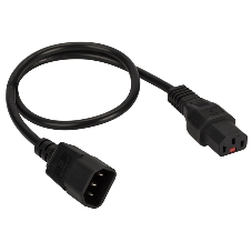 Шнур питания Lanmaster с блокировкой C13-C14, 3х0.75, 220В, 10А, черный, 1.8 метра