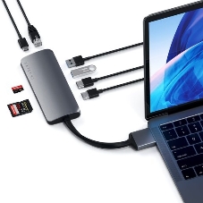 Док-станция Satechi ST-TCDMMAM, USB Type-C, USB/USB Type-C/HDMI/RJ-45,SD/microSD,USB Type-C