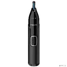 Триммер Philips для носа и ушей, черный, корпус - пластик, 3 насадки-гребня, насадка - триммер, щеточка для очистки, мягкий чехол, батарейка